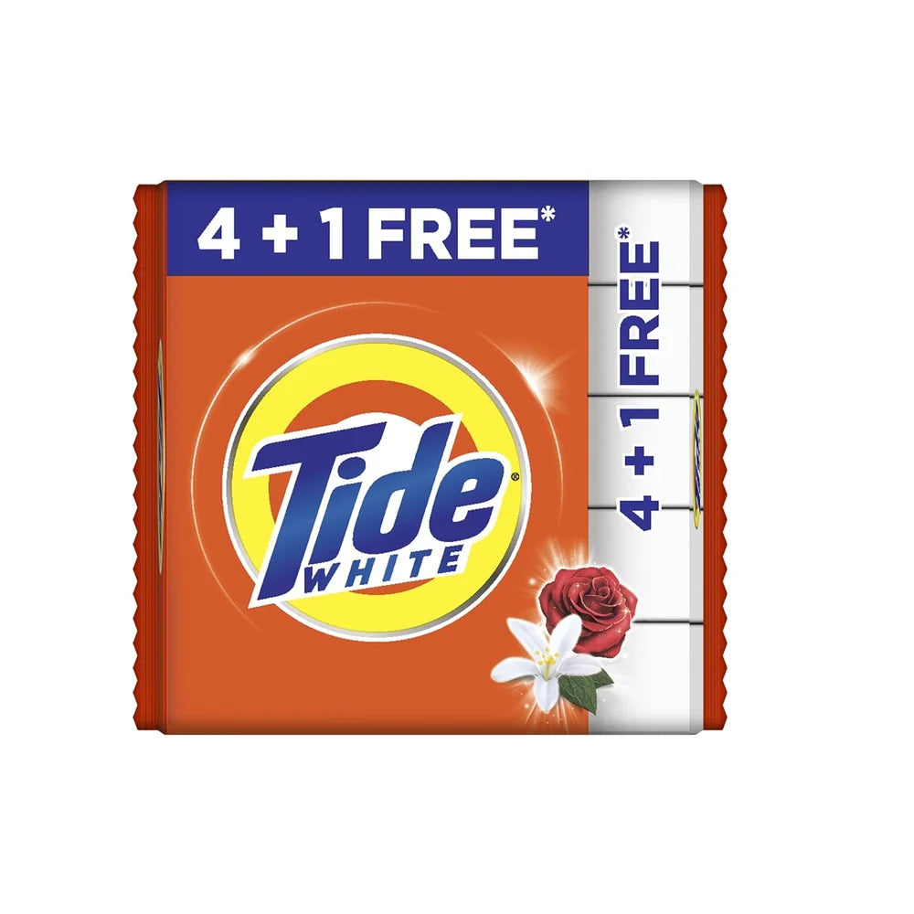 Tide White Detergent Bar Soap Value Pack Buy 4 Get 1 Free (200g x 5) 1Kg