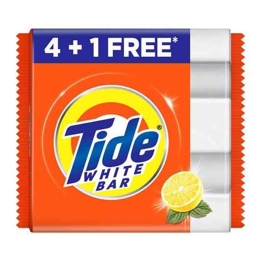 Tide White Detergent Bar Soap Value Pack Buy 4 Get 1 Free (200g x 5) 1Kg