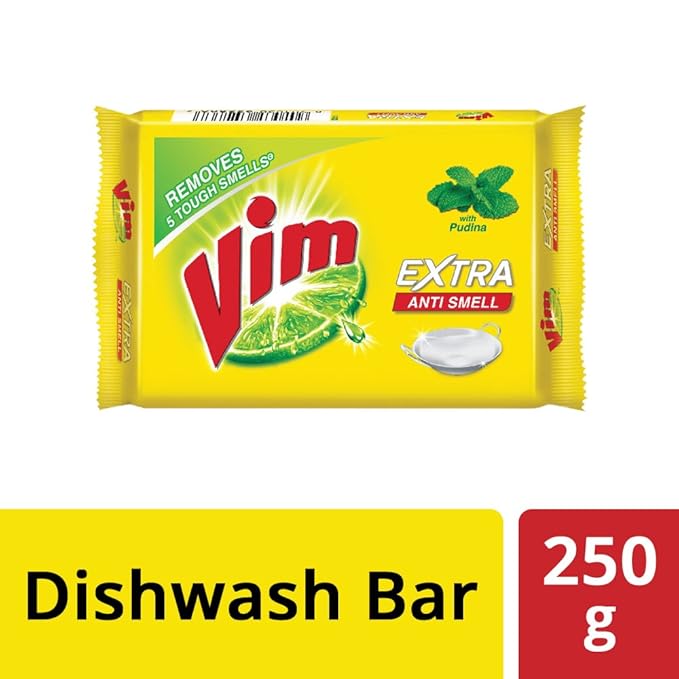 Vim Extra Anti Smell Pudina Dishwash Bar 250 g