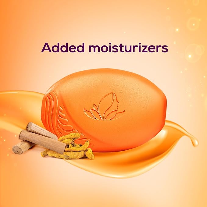 Santoor Sandal & Turmeric Soap 100g Pack of 4 (100 x 4)