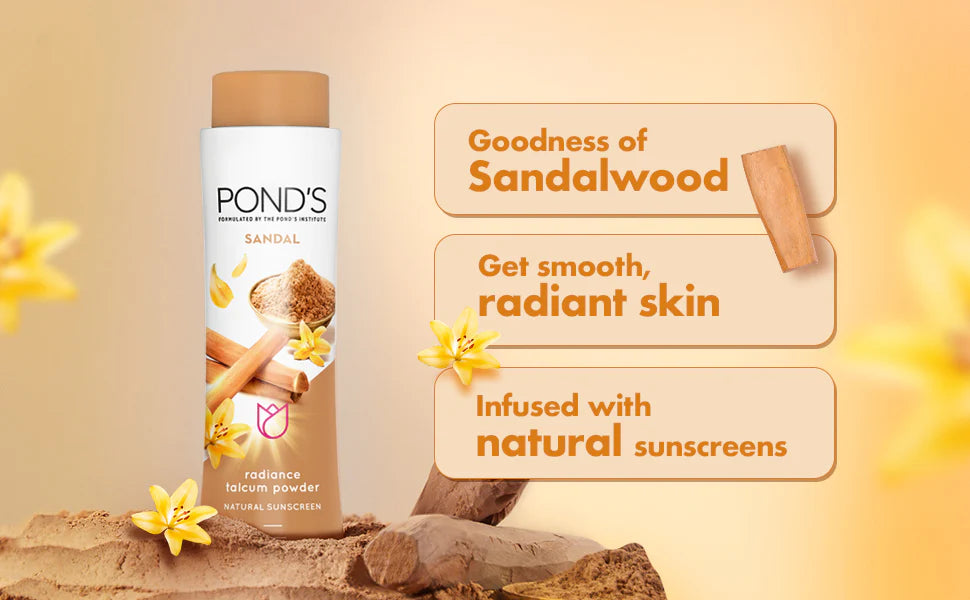 POND'S Sandal Radiance Talcum Powder Natural Sunscreen 300 g